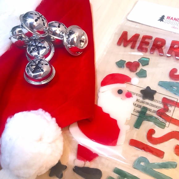Various Other - Christmas Decoration Set. Window Clings.Santa Hat. Spiffy! Cheerful!